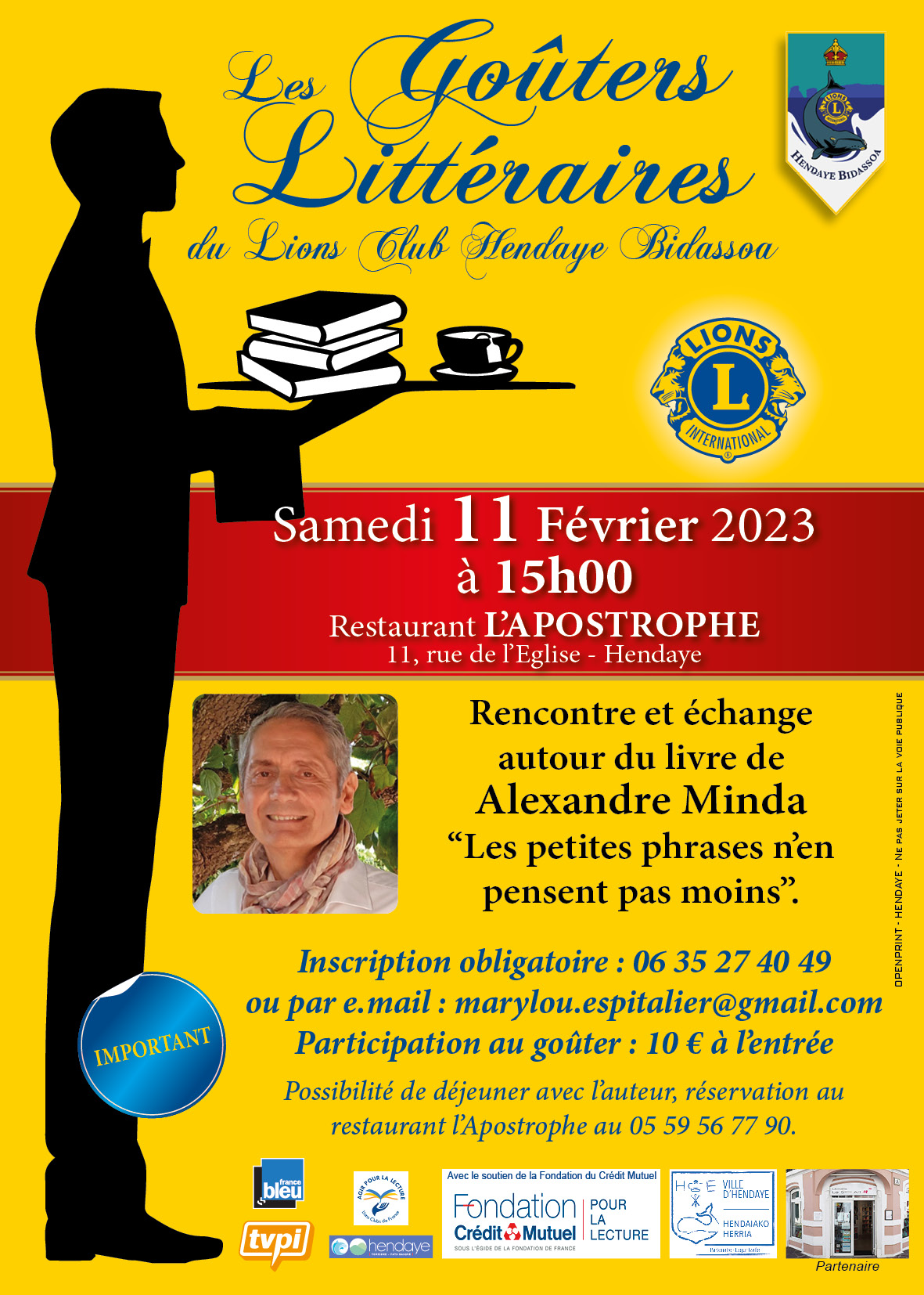 Les Goûters Littéraires du Lions Club Hendaye Bidassoa (11 février 2023 ...